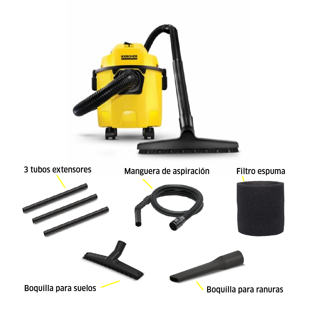 Aspiradora 3 en 1 agua y polvo WDL1 10L Karcher - Imagen 4