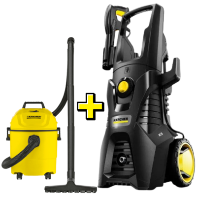 Combo Hidrolavadora K5 LA + Aspiradora 3 en 1 WD1 Karcher