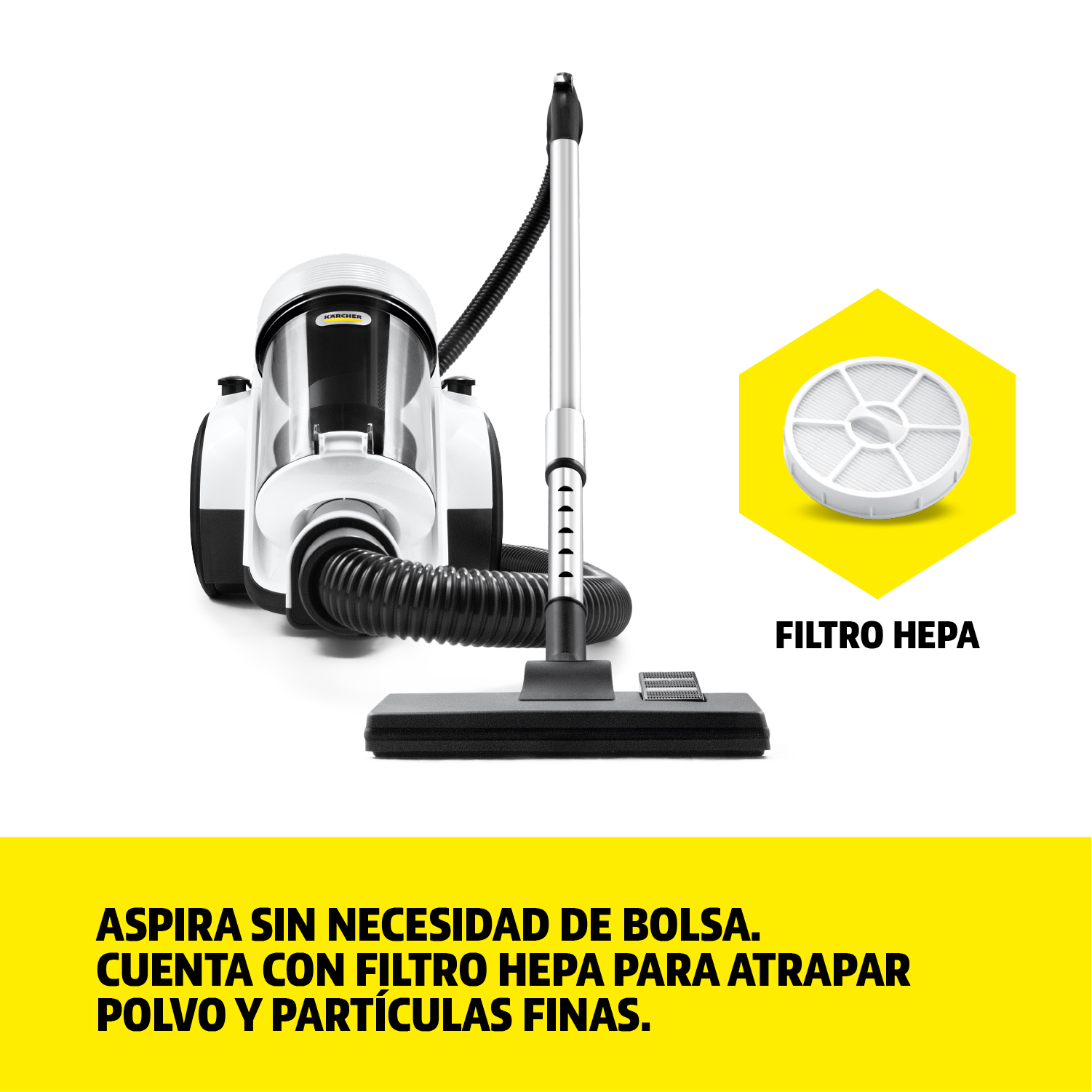 Aspiradora sin bolsa VCL3 Cyclonic 1000W Karcher - Imagen 4