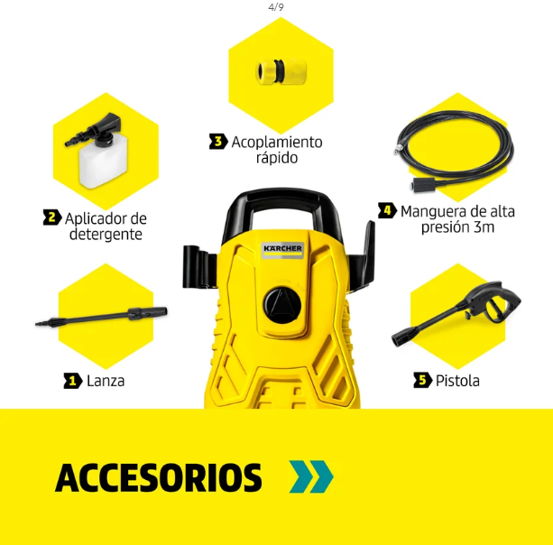Hidrolavadora compacta alta presión 1500 PSI Karcher